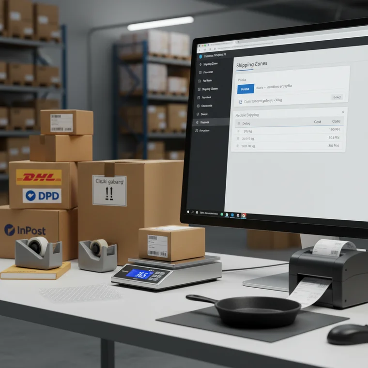 Konfiguracja klas wysyłkowych WooCommerce dla paczek kurierem do 30 kg i ciężkich gabarytów