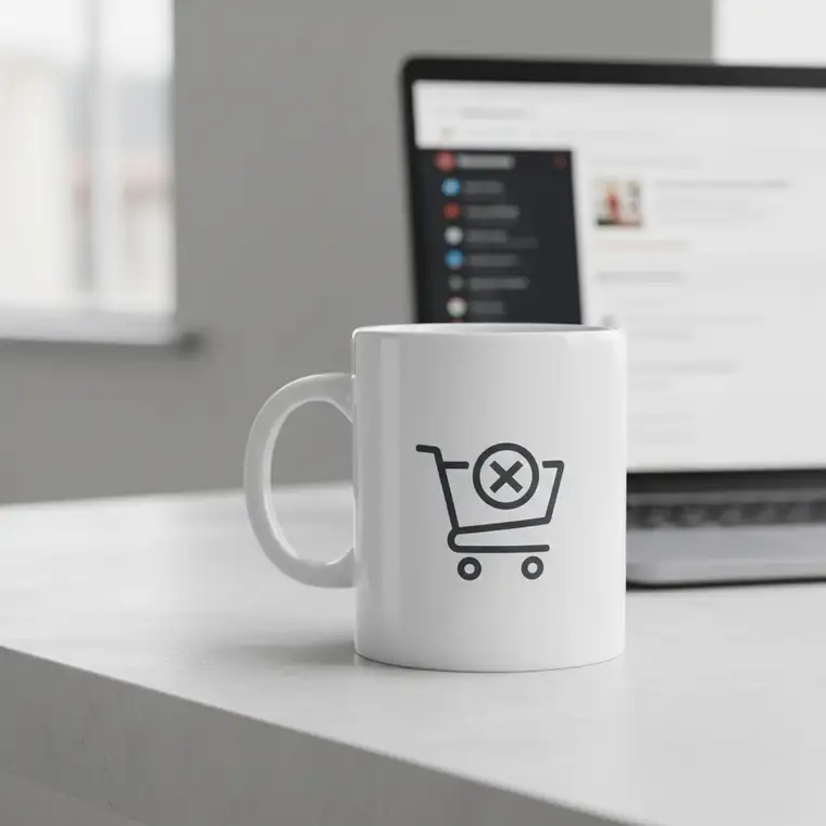 Grafika przedstawiająca właściciela sklepu WooCommerce analizującego kiedy wyłączyć płatność przy odbiorze, aby ograniczyć zwroty i nieodebrane paczki