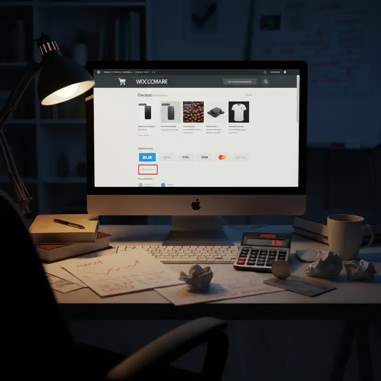 Przykładowy ekran koszyka WooCommerce z różnymi metodami płatności, w tym BLIK i przelew, zoptymalizowany pod niższe prowizje