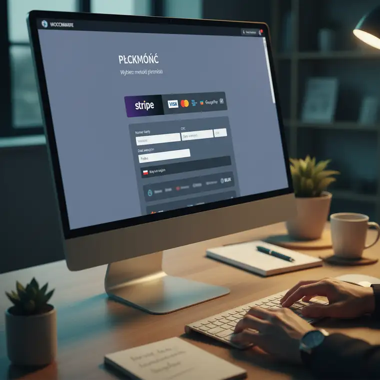 Panel administracyjny WooCommerce z ustawieniami bramki Stripe, pokazujący konfigurację płatności i metody płatności