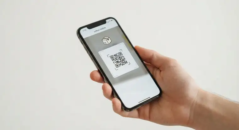 Otwieranie paczkomatu InPost z telefonu przez aplikację InPost Mobile: ekran smartfona z kodem QR do zeskanowania na paczkomacie